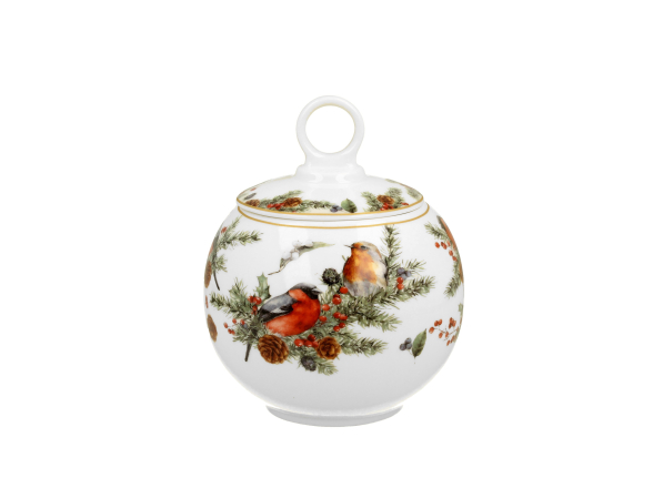 Pojemnik świąteczny na ciastka i pierniki porcelanowy DUO CHRISTMAS BIRDS 680 ml