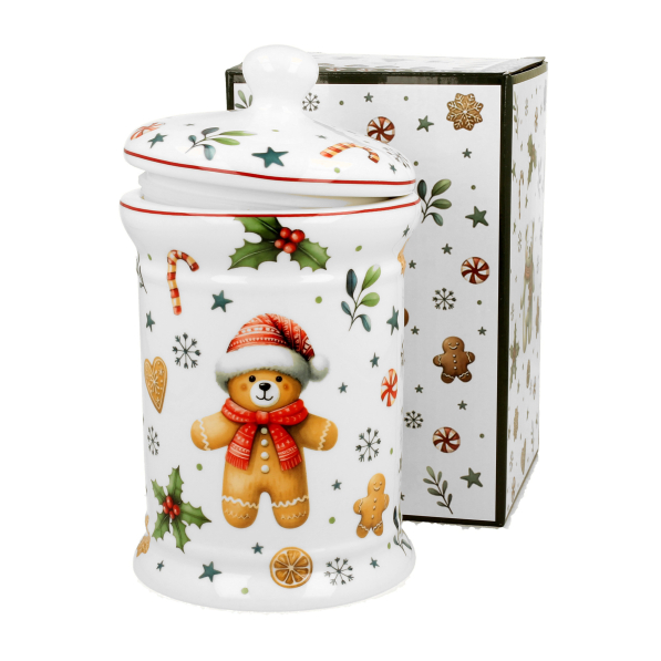 Pojemnik świąteczny na ciastka i pierniki porcelanowy DUO CHRISTMAS CUTIES 900 ml