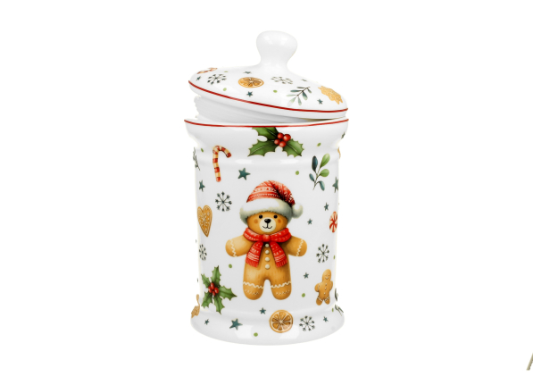 Pojemnik świąteczny na ciastka i pierniki porcelanowy DUO CHRISTMAS CUTIES 900 ml