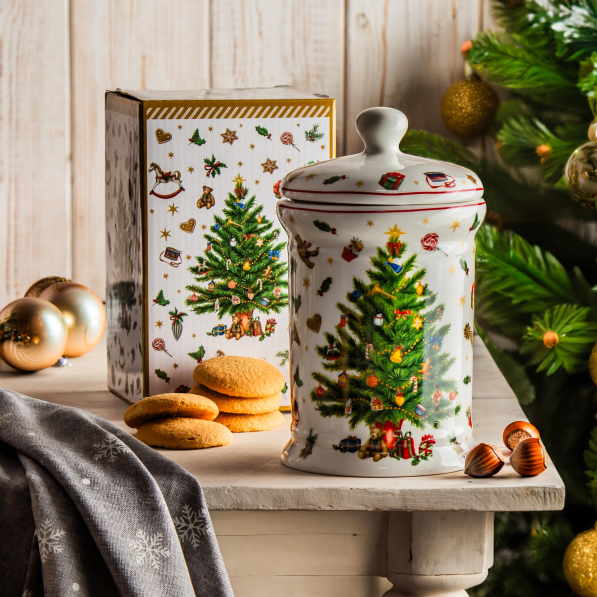 Pojemnik świąteczny na ciastka i pierniki porcelanowy DUO CHRISTMAS TREE 900 ml