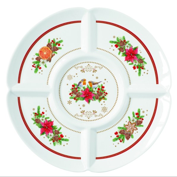 Półmisek dzielony świąteczny porcelanowy EASY LIFE NOSTALGIC CHRISTMAS