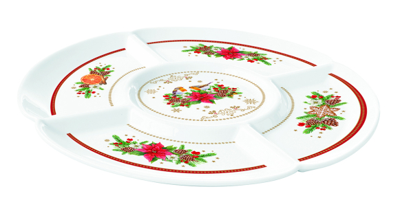 Półmisek dzielony świąteczny porcelanowy EASY LIFE NOSTALGIC CHRISTMAS