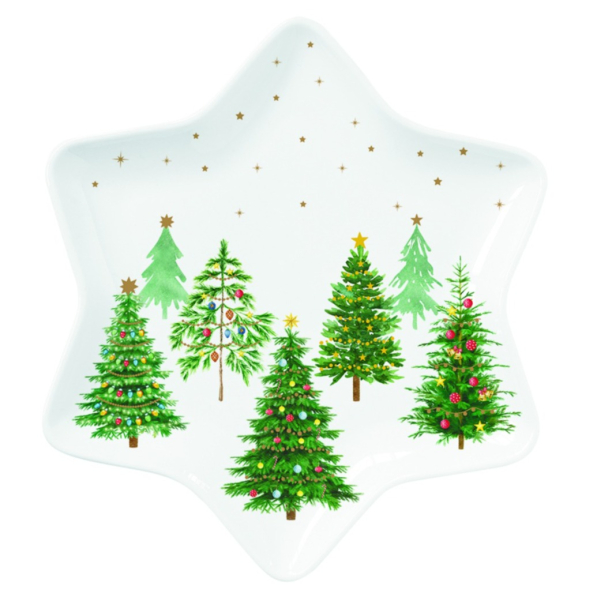 Półmisek świąteczny porcelanowy EASY LIFE FESTIVE TREES 22,5 cm