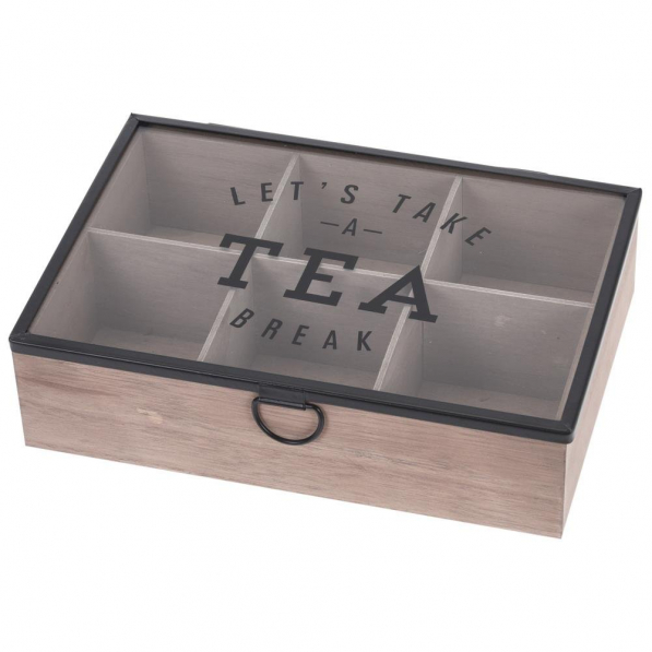Pudełko na herbatę w saszetkach / Herbaciarka drewniana SHAAH 24,0 x 17,0 cm