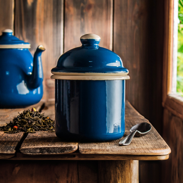 Puszka / Pojemnik na produkty sypkie emaliowany OLKUSKIE WYROBY EMALIOWANE 0,5 l OWE Blue