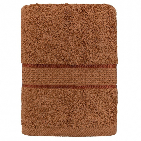 Ręcznik łazienkowy bawełniany MISS LUCY ANA BRĄZOWY 70 x 140 cm