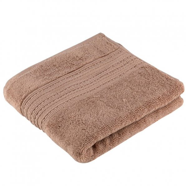 Ręcznik łazienkowy bawełniany MISS LUCY MARCO BRĄZOWY 70 x 140 cm