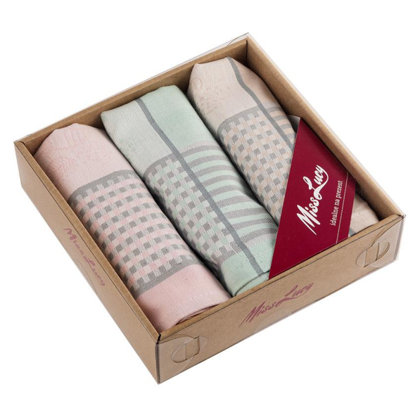 Ręczniki kuchenne bawełniane w pudełku MISS LUCY PORTOBELLO 50 x 70 cm 3 szt.