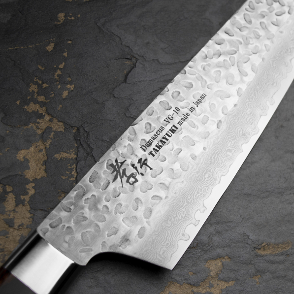 SAKAI TAKAYUKI Hammered 19 cm - japoński nóż szefa kuchni ze stali damasceńskiej