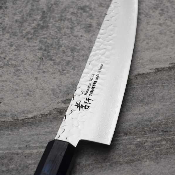 SAKAI TAKAYUKI Nanairo Blue 21 cm - japoński nóż szefa kuchni ze stali damasceńskiej