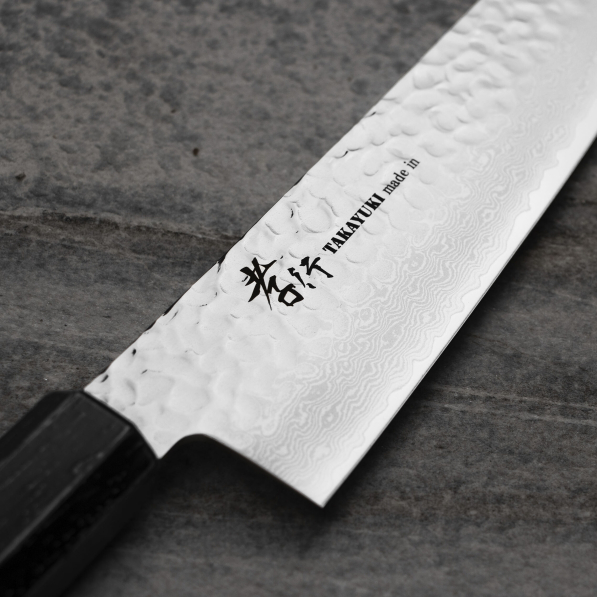 SAKAI TAKAYUKI Nanairo Ebony 21 cm - japoński nóż szefa kuchni ze stali damasceńskiej