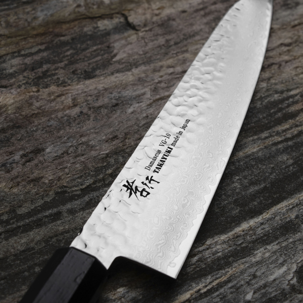 SAKAI TAKAYUKI Nanairo Green 21 cm - japoński nóż szefa kuchni ze stali damasceńskiej
