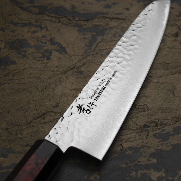 SAKAI TAKAYUKI Nanairo Wine 21 cm - japoński nóż szefa kuchni ze stali damasceńskiej
