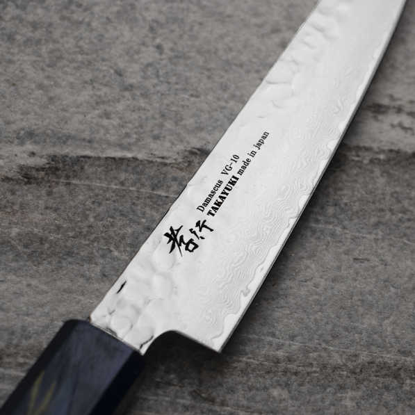 SAKAI TAKAYUKI Urushi Saiseki 15 cm - japoński nóż kuchenny ze stali damasceńskiej