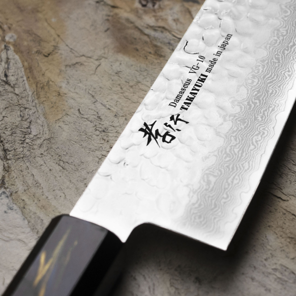 SAKAI TAKAYUKI Urushi Saiu 17 cm - nóż japoński Santoku ze stali damasceńskiej