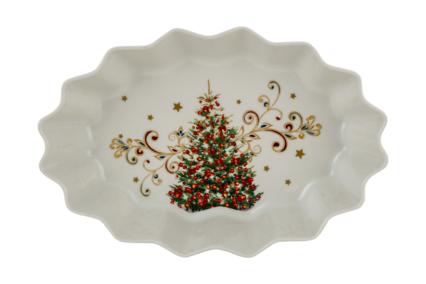 Salaterka / Półmisek porcelanowy świąteczny MAGNOBLE CHOINKA 15,5 x 25 cm