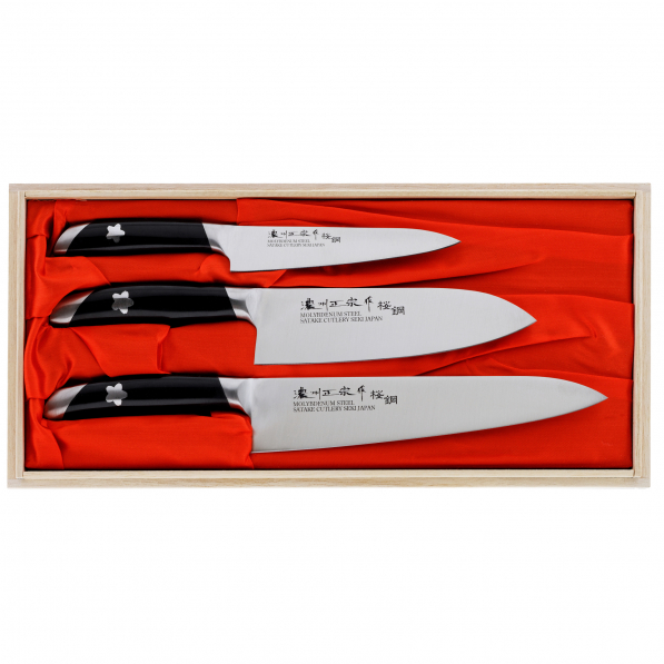 SATAKE Sakura Zest 3 szt. - zestaw noży japońskich ze stali nierdzewnej