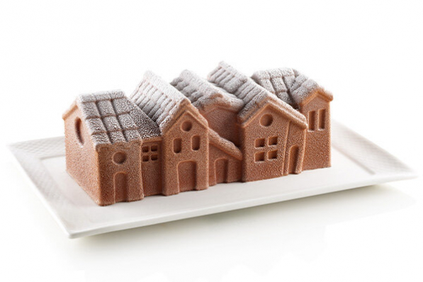 SILIKOMART 3Design Winter Village 24 cm - forma do pieczenia ciasta silikonowa