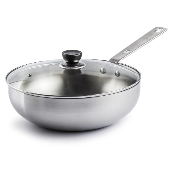 SKOTTSBERG Stainless Steel 28 cm - patelnia / wok ze stali nierdzewnej z pokrywką