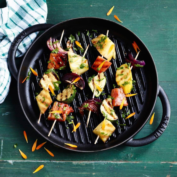 STAUB 30 cm - patelnia grillowa żeliwna z dwoma uchwytami