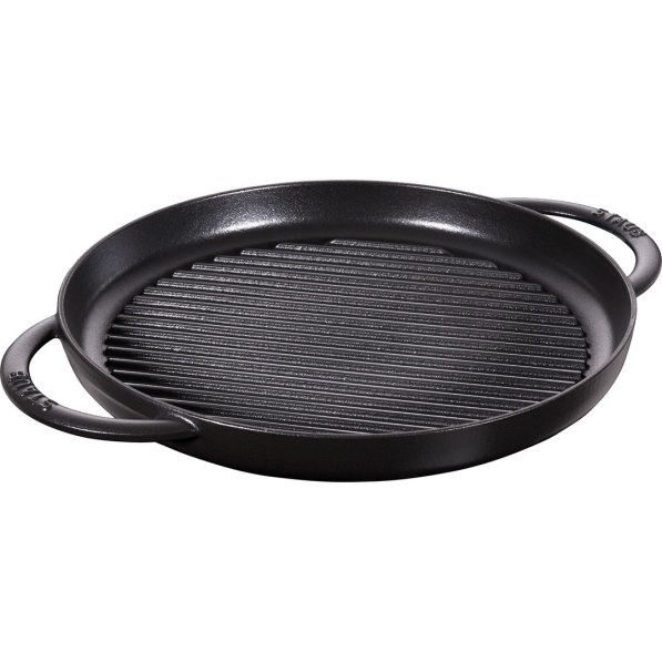 STAUB 30 cm - patelnia grillowa żeliwna z dwoma uchwytami