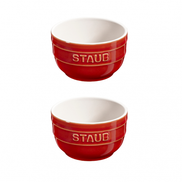 STAUB XS-Minis 2 szt. ciemnoczerwone - kokilki / naczynia do zapiekania ceramiczne