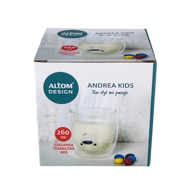 Szklanka z podwójną ścianką dla dzieci ANDREA KIDS 260 ml