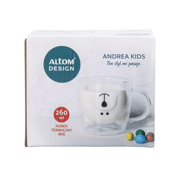 Szklanka z podwójną ścianką dla dzieci ANDREA KIDS 260 ml