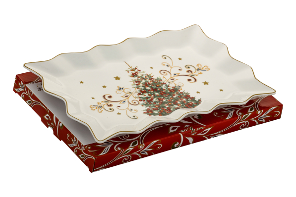 Talerz / półmisek świąteczny porcelanowy MAGNOBLE CHOINKA 35 x 23 cm