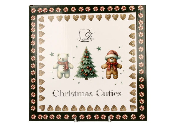 Talerz świąteczny obiadowy porcelanowy DUO CHRISTMAS CUTIES 27 cm