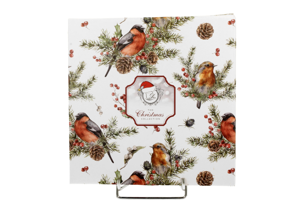 Talerze świąteczne deserowe porcelanowe DUO CHRISTMAS BIRDS 19 cm 2 szt.