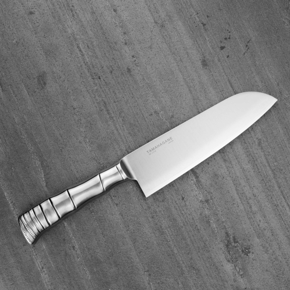TAMAHAGANE Bamboo 17,5 cm - japoński nóż Santoku ze stali nierdzewnej