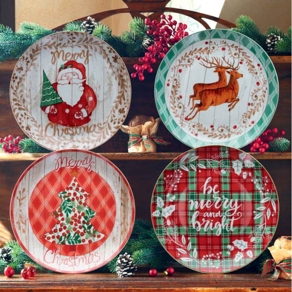 TOGNANA Panettone Platter 30 cm - talerz świąteczny do serwowania przekąsek porcelanowy