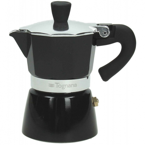 TOGNANA Coffee Star Black na 6 filiżanek espresso (6 tz) czarna - kawiarka aluminiowa ciśnieniowa