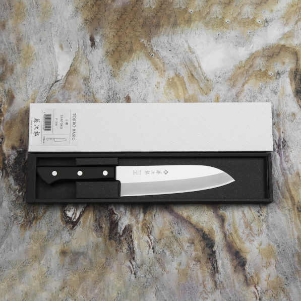 TOJIRO Basic 16,5 cm - nóż japoński Santoku ze stali nierdzewnej