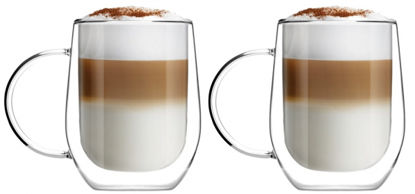 VIALLI DESIGN Amo 300 ml 2 szt. - szklanki do latte termiczne z podwójnymi ściankami szklane