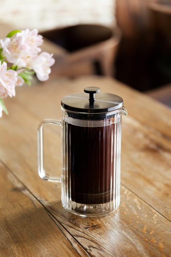 VIALLI DESIGN Tulip 1 l - french press / zaparzacz do kawy i herbaty tłokowy ryflowany