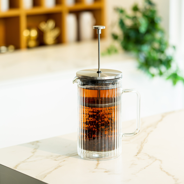 VIALLI DESIGN Tulip 1 l - french press / zaparzacz do kawy i herbaty tłokowy ryflowany