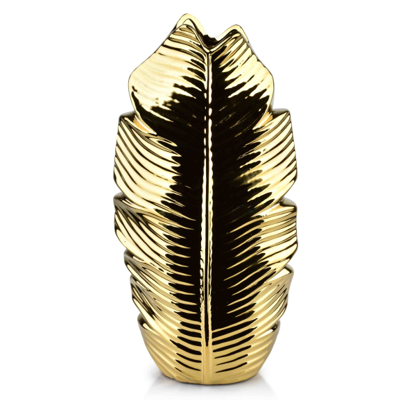 Wazon na kwiaty ceramiczny MONDEX LEAF GOLD 35 cm