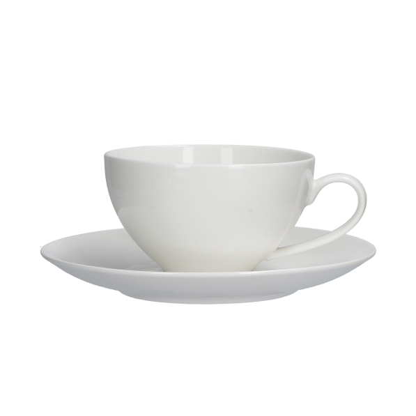 LA PORCELLANA BIANCA Essenziale 350 ml 4 szt. - filiżanki do kawy i herbaty porcelanowe ze spodkami