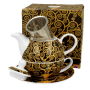 Dzbanek do herbaty porcelanowy z filiżanką i zaparzaczem DUO ART GALLERY TREE OF LIFE BY GUSTAV KLIMT 0,35 l