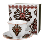 Filiżanka do kawy i herbaty porcelanowa ze spodkiem DUO CROCUS PARZENICA 250 ml