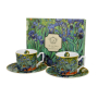 Filiżanki do espresso porcelanowe ze spodkami DUO ART GALLERY IRISES BY V. VAN GOGH 110 ml 2 szt.