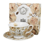 Filiżanka do do kawy i herbaty porcelanowa ze spodkiem DUO THE SECRET GARDEN ENGLISH ROSES 250 ml