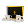 Filiżanki do espresso porcelanowe ze spodkami DUO VARIOUS COFFEE TIME 90 ml 2 szt.