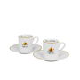 Filiżanki do espresso porcelanowe ze spodkami DUO VARIOUS COFFEE TIME 90 ml 2 szt.