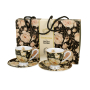 Filiżanki do espresso porcelanowe ze spodkami DUO THE SECRET GARDEN ENGLISH ROSES 90 ml 2 szt.