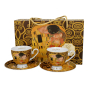 Filiżanki do kawy i herbaty porcelanowe ze spodkami DUO ART GALLERY THE KISS BY GUSTAV KLIMT 220 ml 2 szt.