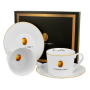 Filiżanki do kawy i herbaty porcelanowe ze spodkami DUO VARIOUS COFFEE TIME 230 ml 2 szt.