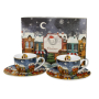 Filiżanki świąteczne do espresso porcelanowe ze spodkami DUO CHRISTMAS CITY 90 ml 2 szt.